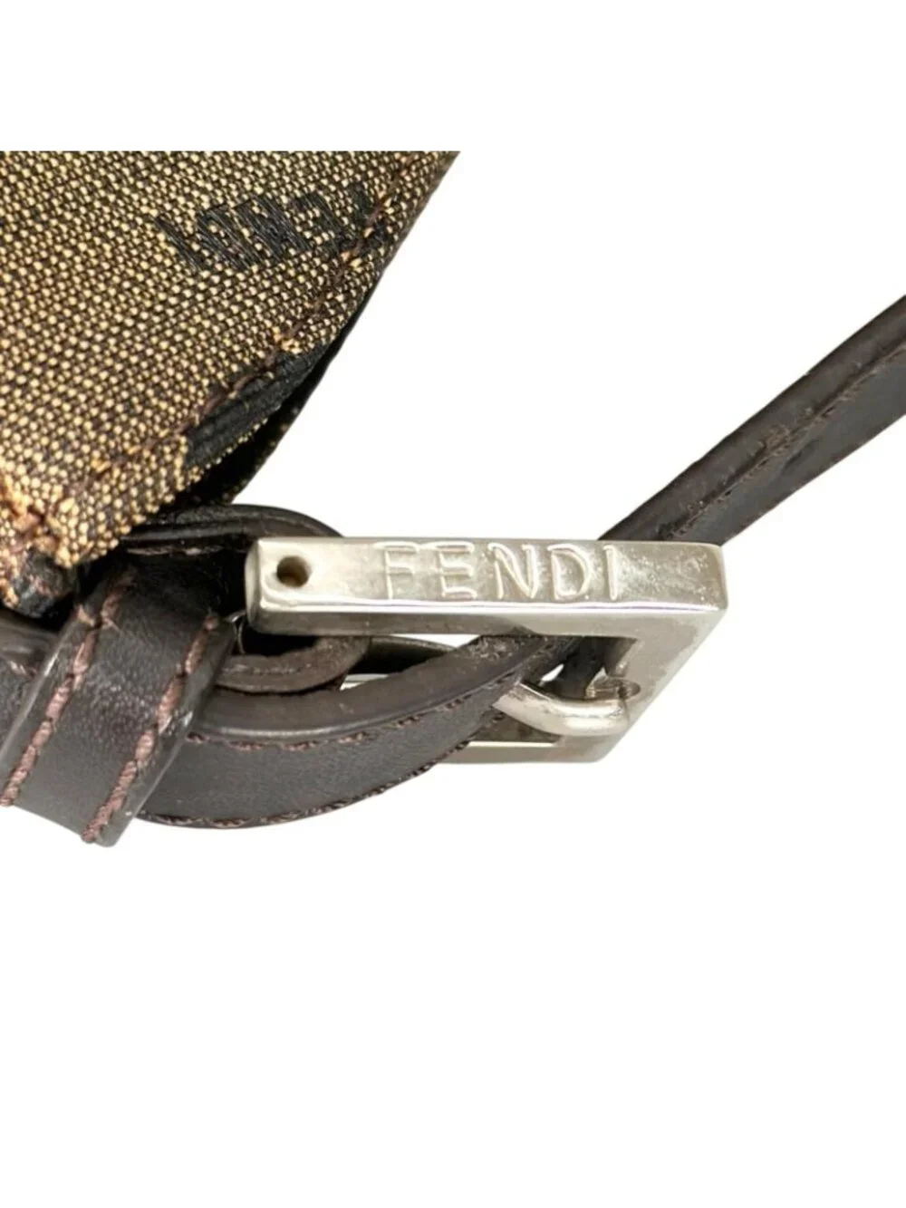 Fendi Hobo Handbag Nylon Brown